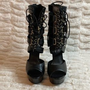 Steve Madden X Keisha Cole Frnzy Lace Up Platform Heels